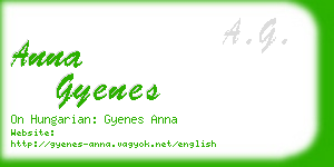 anna gyenes business card